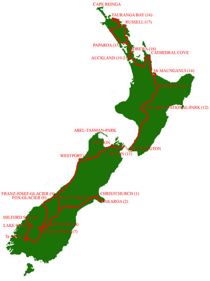 Route durch Neuseeland, 5.000km