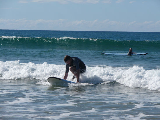 die ersten Surfversuche