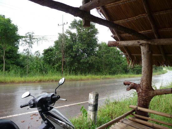Mal wieder vom Regen überrascht, aber es gibt ja zum Glück dauernd diese Verkaufsstände, die als perfekte Unterstände herhalten