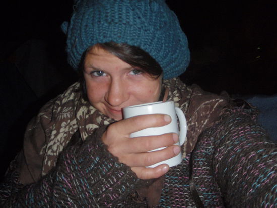 Sehr sehr kalt hier... letzte Nacht minus 4 C°, und ich schlaf im Zelt!!