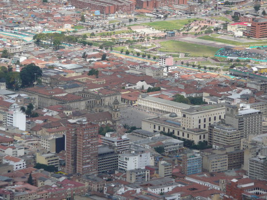 Die Plaza de Bolivar vom Cerro de Monserrate ausgesehen