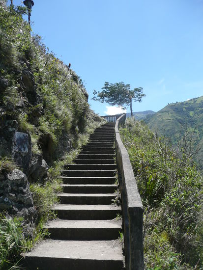 Auf dem Weg zum Mirador de la Virgen mit 700 treppenstufen.