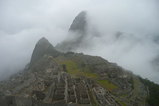 Die Postkartenaussicht bei unserer Ankunft im Nebel