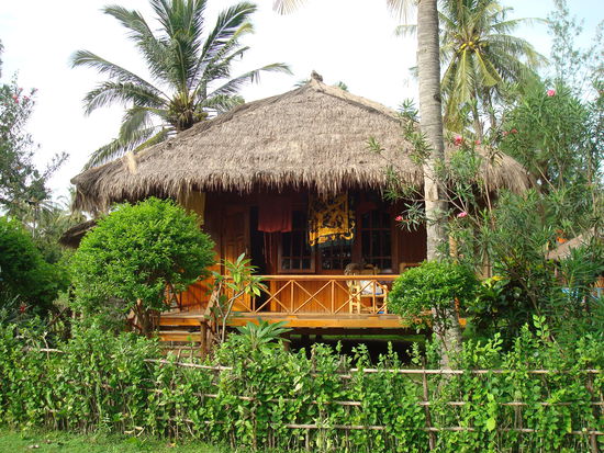 Mein eigener Bungalow auf Gili Air (leider nur fuer 11 Tage)