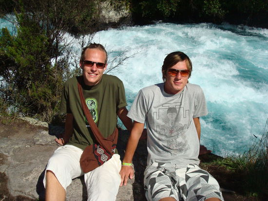 Vor den Huka Falls bei Taupo