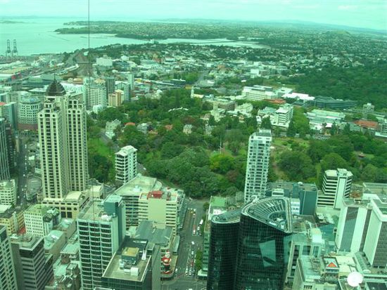 Auckland von oben II (ach und diesen Faden den man links im bild sieht ist ein stahlseil an dem man sich in die tiefe stuerzen kann)