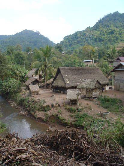 Eines der vielen Doerfer die ich durchquert hatte.