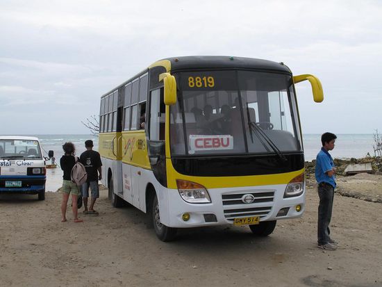 Unser Bus nach Cebu... 100 (CHF 2.40) Pesos fuer 4 Stunden Fahrt.