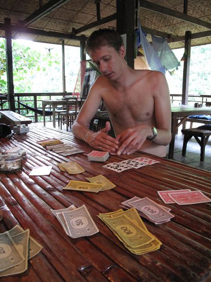 Auch hier spielten wir wieder Poker... diesmal sogar mit Monopoly-Spielgeld 