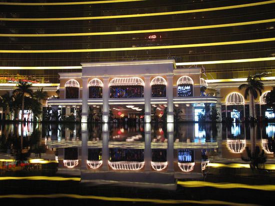 Eingang des bekannten und edlen "Wynn Casinos".