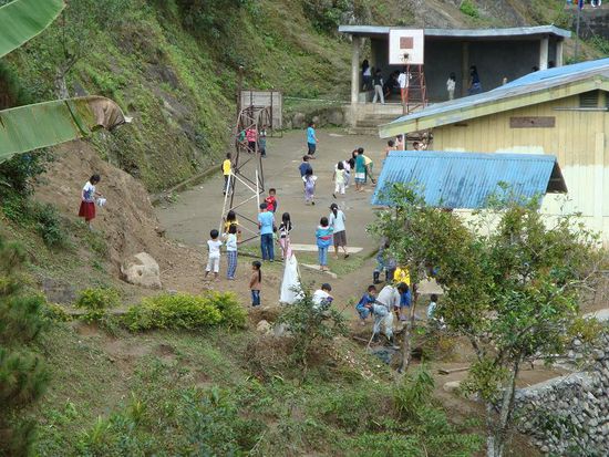 Die Schule in Batad... es war anscheinend gerade Pause als ich eintraf.