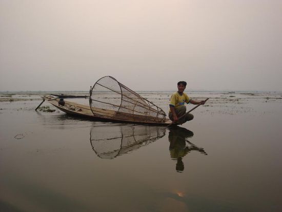Einer der Fischer mit seinem "Old School" Hilfsmittel...
