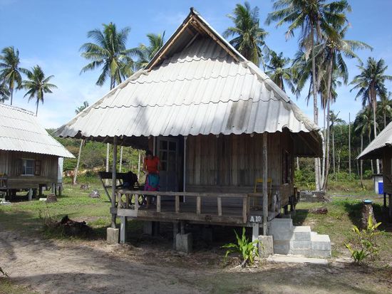 Und hier unser einfaches aber gemuetliches Bungalow...