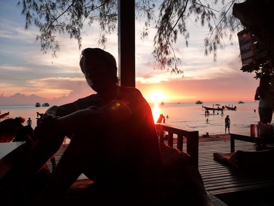 Ein weiterer Sonnenuntergang beim Abendessen...