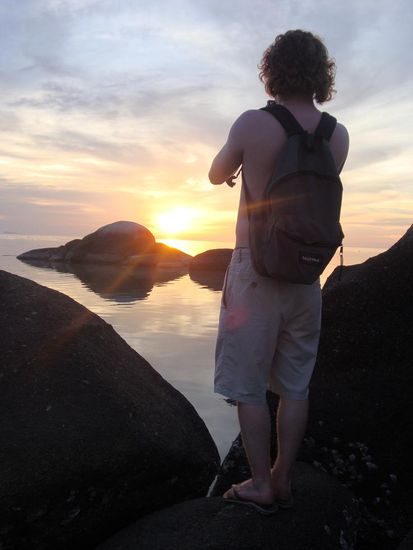 Alain im Sonnenuntergang... immer wieder schoen mitanzusehen !