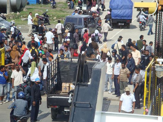 Ankunft am Hafen... wiedermal keine Touristen weit und breit !