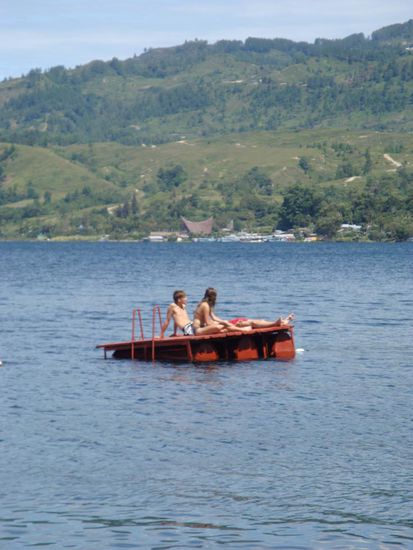 Und man konnte auf eine "Insel" herausschwimmen...