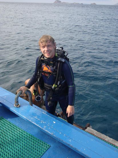 Aussteig aus dem Wasser in's Boot...