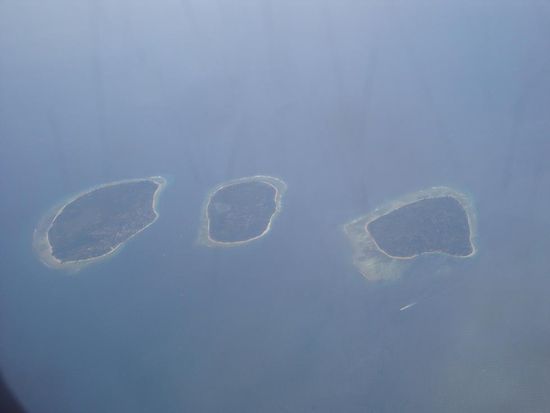 Die "Gili-Islands", ca. 2 Wochen zuvor aus dem Flugzeug fotografiert.