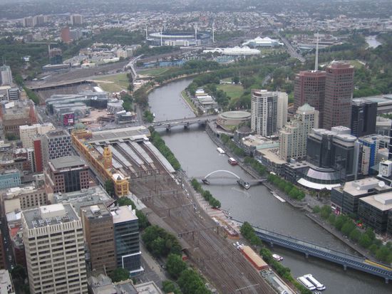 von oben Bahnhof Flinders