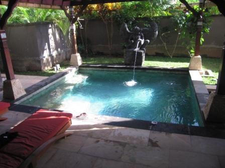 und unser privater Pool
