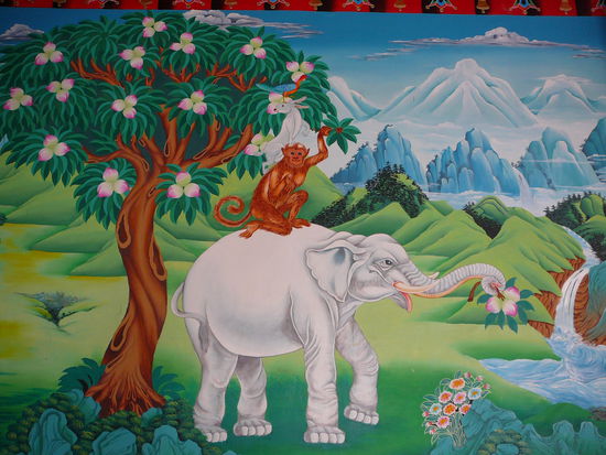 Bunte freudige Malereien ueberall