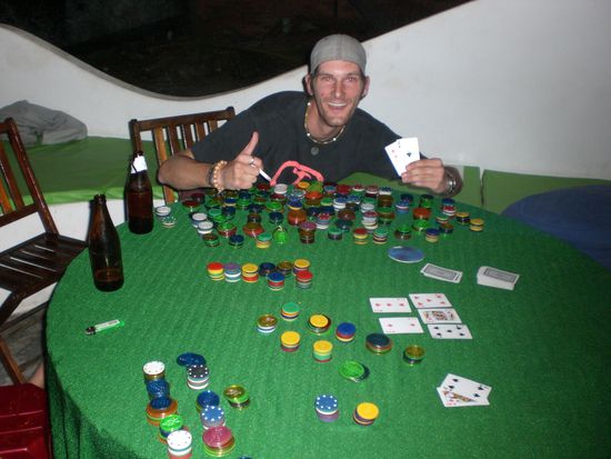 das Siegerblatt gegen einen Russen ASS/9 os und die Chips waren meine