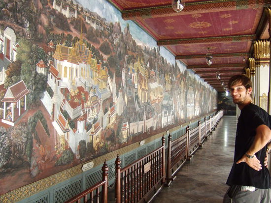 Wandmalerei im Koenigspalast, hier wird die komplette Geschichte vom Koenigreich auf Meterlangen Waenden dargestellt.