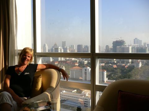 Zimmer mit Aussicht
auf die Skyline von Bangkok
