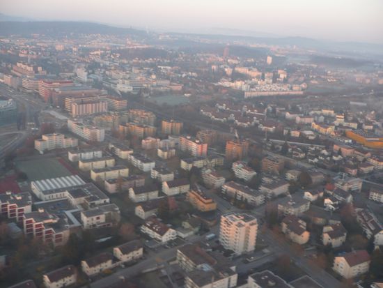 Kurz vor der Landung in Zürich
