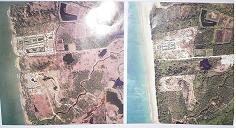 Satelitenaufnahme aus 762 km Hoehe
Strandabschnitt Khao Lak vorher/nachher
