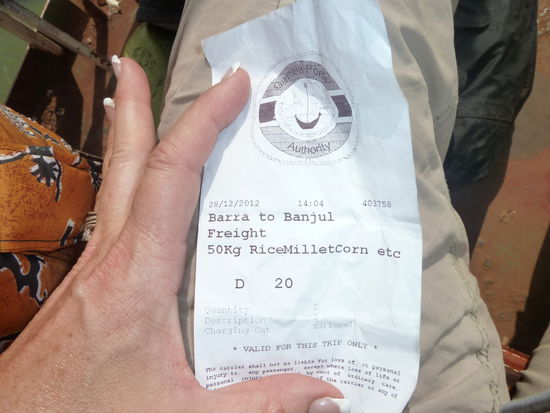 Mein Ticket zurück nach Banjul