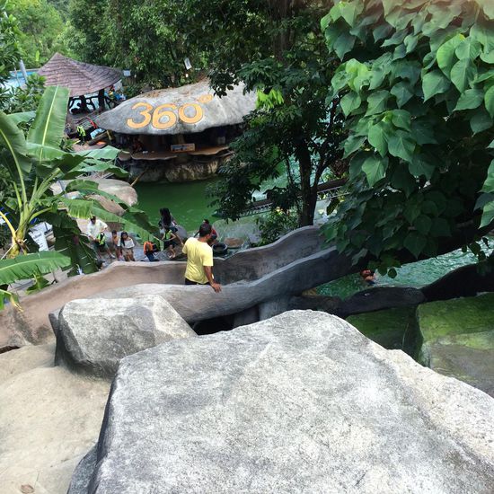 Arton geht voraus in den Park