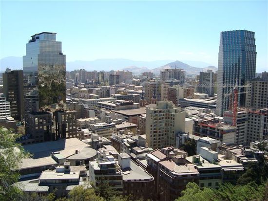 Das Zentrum von Santiago vom Cerro Santa Lucía aus