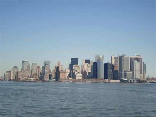 Die Skyline von Downtown Manhattan