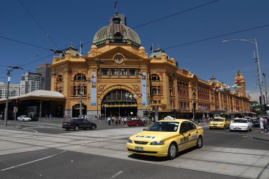 Der alte Bahnhof an der Flinders Street