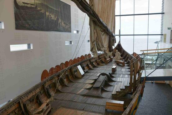 Der Nachbau eine Wikingerschiffs für die Fahrt über den Atlantik im Maßstab 1:1