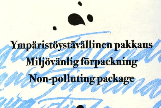 Und wer glaubt, noch etwas Zeit übrig zu haben und diese zum Finnisch lernen nutzen möchte, kann ja schon einmal hiermit üben: Umweltfreundliche Verpackung