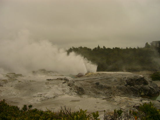 Und hier der Geysir, als er gerade aktiv war.