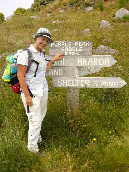 Die letzte Steigung auf der Wanderung ist geschafft!