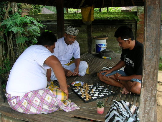 Schach spielen und mit den "Waechtern" abhaengen.....sie luden mich auf einen Gesundheitstrunk ein den ihr im Vordergrund seht - ein Wahnsinn....rote Beeren, Milch, Honig, gruenes Blattwerk........ein absoluter Traum