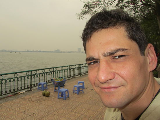 Moessioeh und im Hintergrund der Westsee und Smog