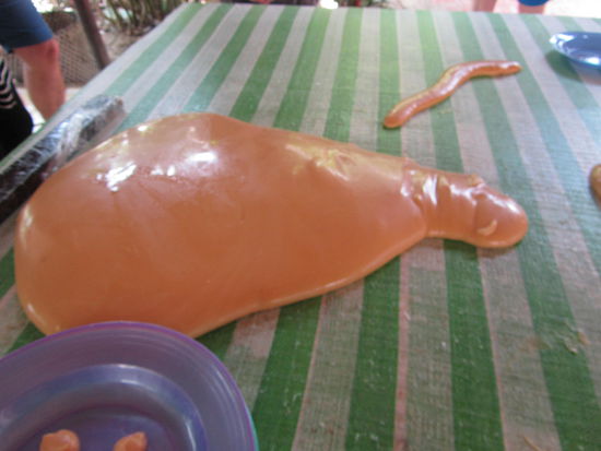 Hier noch die heisze Masse