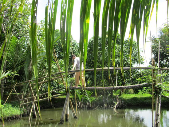 Jaaaaaaaaaa - ich mach mich hier zum AFFEN.......ueber die Monkey-Bridge...