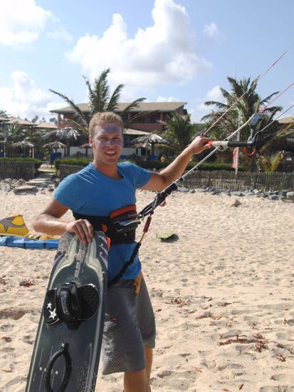 Mit meinem neuen Bord und dem Trapez...