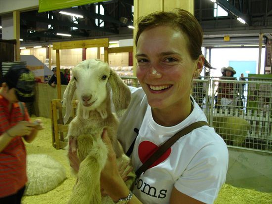 Neugeborenen-Tierfarm auf der EKKA....mei war des suess!!! 
Die Daisy musste wieder alles knuddeln 