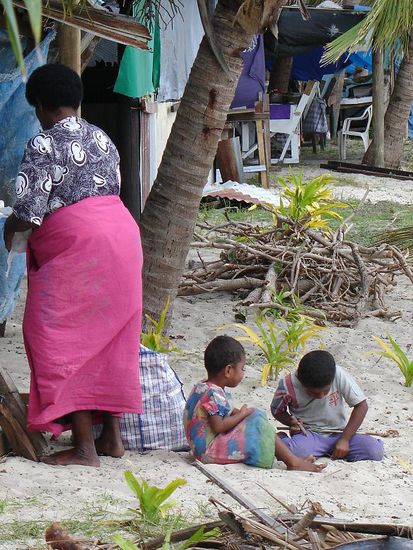 - Fiji-Dorfleben - 
Wir besuchten auch eine einheimischen Insel...