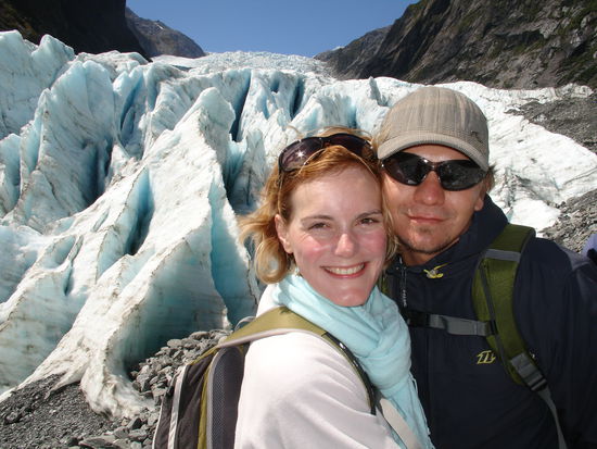 Im Hintergrund der Gletscher