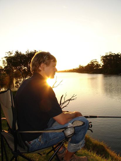 Wenn Andy nicht surft, geht er fischen...