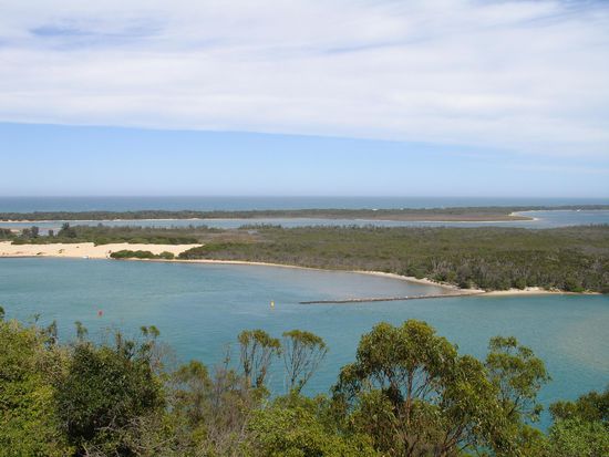 Der erstmal letzte Blick auf die Kueste 
- Lakes Entrance -